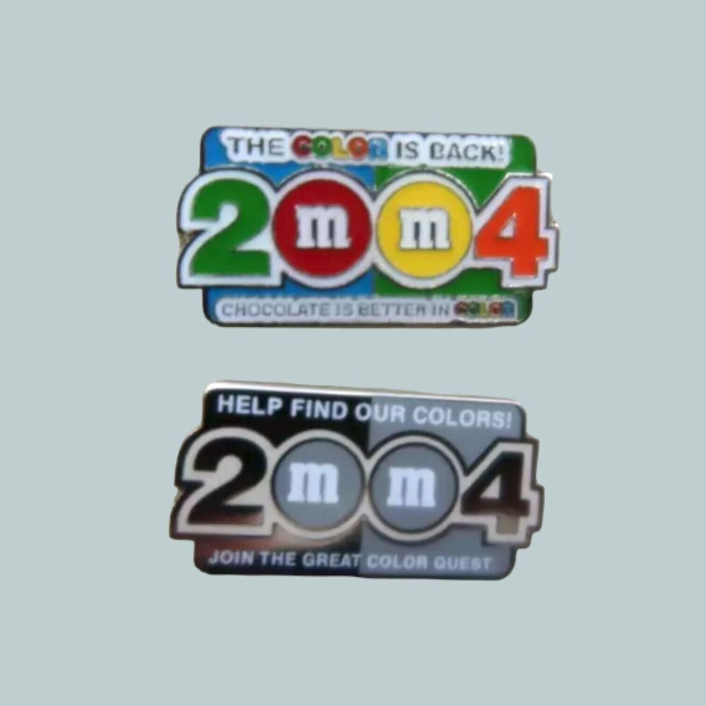 2004‎ M&M's Candy The Color Is Back / Help Find Our Color Lapel  Pin Lot